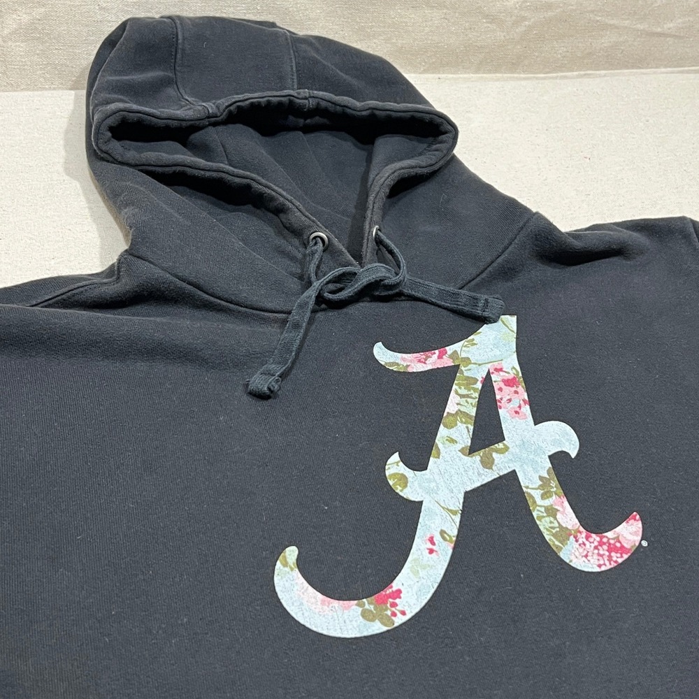 Fanatics Alabama Crimson Tide‎ Floral A Logo Hoodie Sweatshirt Size 2XL Black